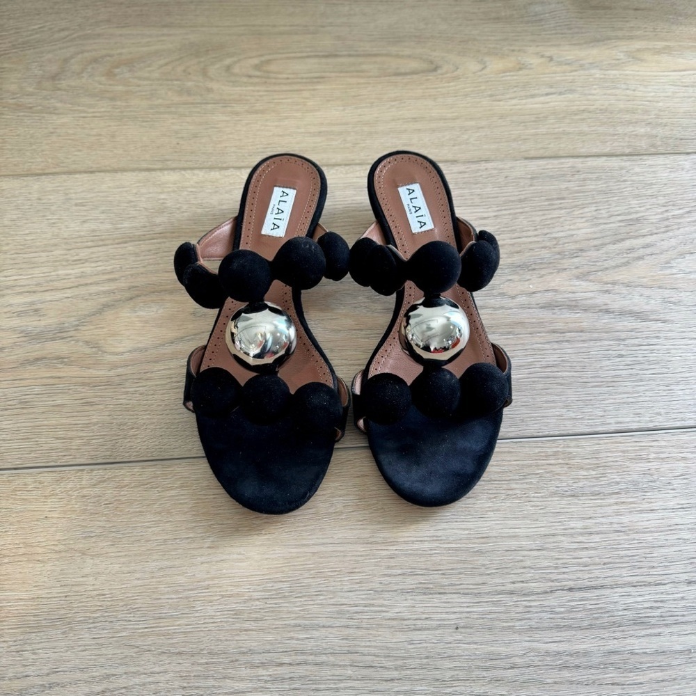 Alaia Bombe embellished suede sandals